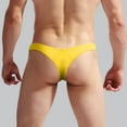 thumbnail image 4 of 3 Pack Men's Underwear Briefs Fit Translucent Ice Silk Low Waist Buckle G String T Panties, 4 of 5