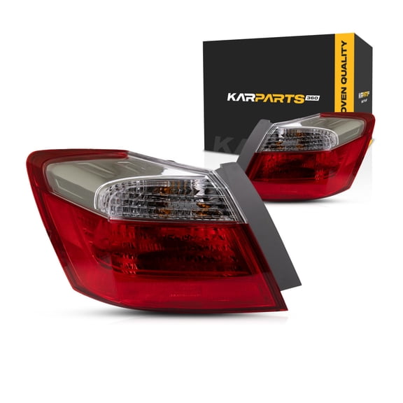 KarParts360 For 2013 2014 2015 Honda Accord Tail Light Assembly Pair Driver and Passenger Side Outer w/Bulbs Sedan For HO2804101 HO2805101 | 33550-T2A-A01, 33500-T2A-A01