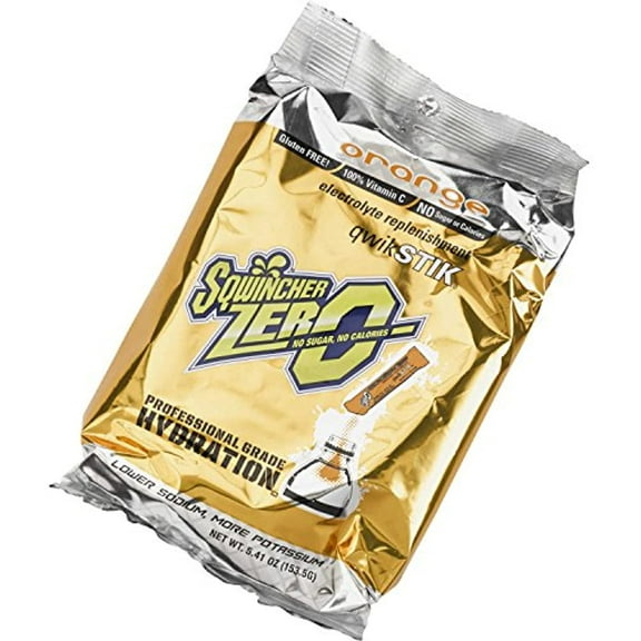 Sqwincher Qwik Stik Zero Thirst Quencher, Orange, Pack Of 50