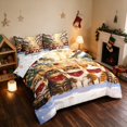 thumbnail image 2 of Manfei Cat Full Size Bedding Sets 7-Piece Christmas Full Size Bed in a Bag, Mint Pink, Xmas Reversible, 2 of 6