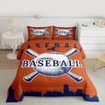 thumbnail image 2 of Homewish Vintage Baseball Print Full Size Comforter Sets for Boy, Chocolate Blue Abstract Line Bedding Comforter Set, Cartoon Sports Theme Reversible Bedding Sets, Lightweight Room Decor, 3pcs, 2 of 8