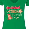 thumbnail image 4 of Inktastic Christmas Official Cookie Taster with Bell and Star Cookie Women's V-Neck T-Shirt, 4 of 5