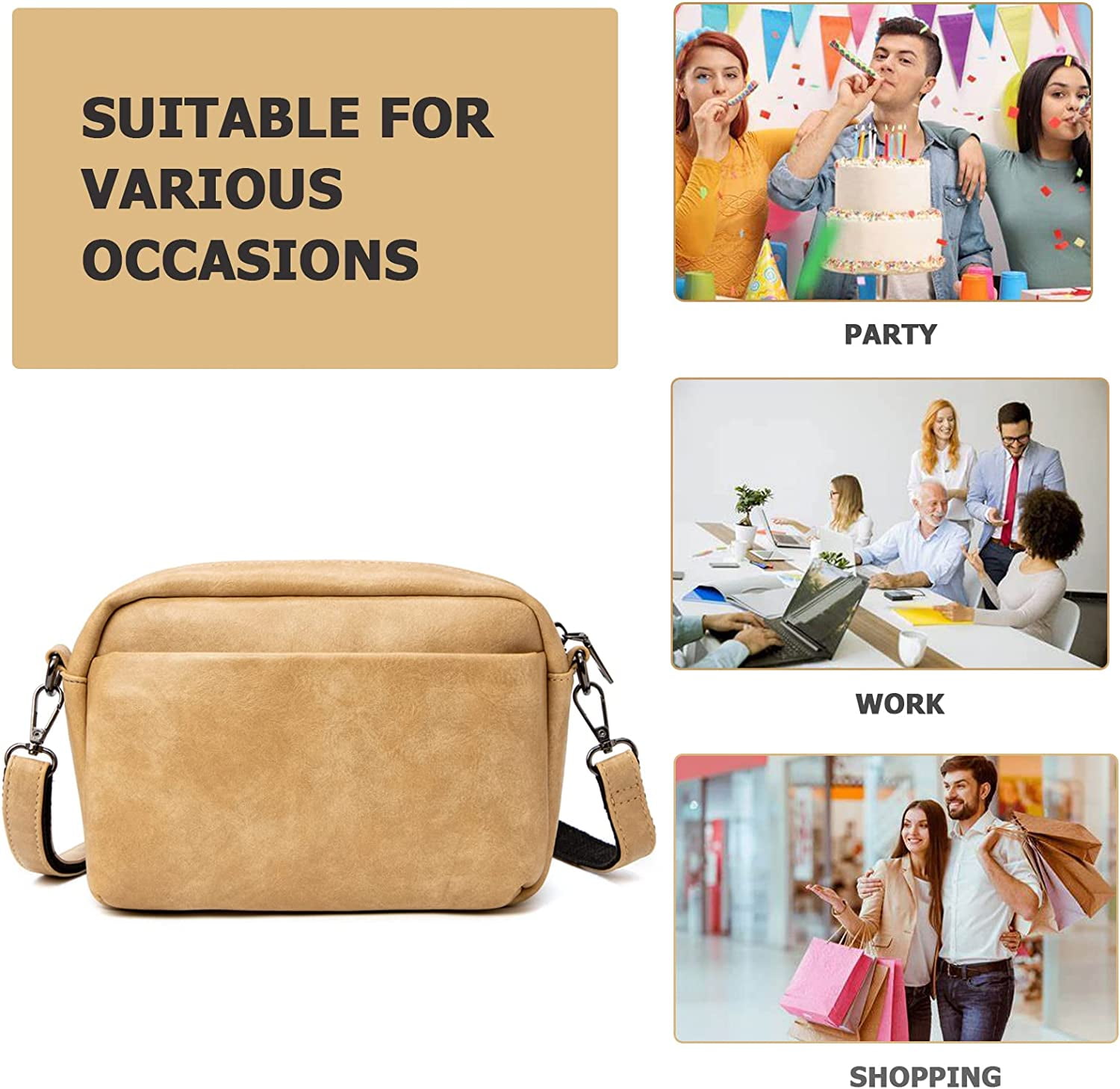 Lightweight Medium Crossbody Bag for Women, Camera Shoulder Purses Pocketbooks with Tassel and Triple Zipper Pocket