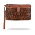 thumbnail image 5 of Wrangler Clutch Wristlet Purse Western Crossbody Bags for Women, Tooling-Brown, 5 of 6