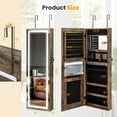 thumbnail image 4 of Giantex 42.5" LED Mirror Jewelry Cabinet, Wall Mounted/Door, Hanging Jewelry Armoire, Brown, 4 of 9