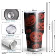 thumbnail image 6 of 30oz Halloween Red Pumpkins Pattern Tumblers Stainless Steel Tumbler with Lid and Straw,Vacuum Insulated Double Wall Travel Tumbler Cups Mug with Cleaning Brush for Coffee,Tea, 6 of 7