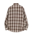 thumbnail image 4 of Tmtolofot Long Sleeve Shirts for Men Plaid Stand Collar Button Down Blouses Vintage Regular Fit T-Shirt Business Casual Outfits Basic Overshirt Jacket Going Out Tops 2026 Spring Fall Outfit|Brown|XL, 4 of 9