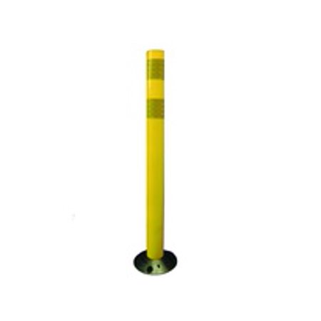 Cortina 04-736Y 36" Tubular Delin Yellow Post - (2)3" Yellow High Intensity Prismatic Collars (12 Pack)