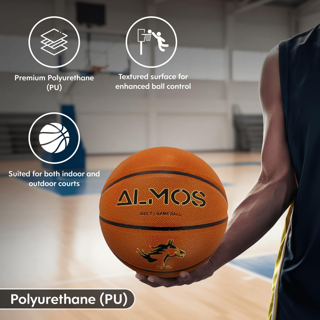 Almos Sports Polyurethane (PU) Basketball for Indoor and Outdoor Basketball - 29.5" Size 7