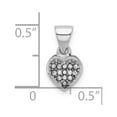 thumbnail image 4 of Sterling Silver Rhodium-plated CZ Polished Heart Pendant QP4952, 4 of 4