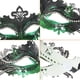 thumbnail image 3 of Máscara de mascarada, decoraciones de carnaval, máscaras venecianas para mujeres (verde y negro), 3 of 4