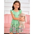 thumbnail image 2 of Aideaone Toddler Girls Dresses Kids Summer Ruffle Sleeve Tie Back Casual Sundress 2-8T, 2 of 7