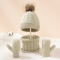 thumbnail image 2 of Baqcunre Winter Clothes for Women,Winter Kids Hat Scarf Glove Set Knit Lined Neck Warmer Mittens for Toddler Boys Girls A, 2 of 5