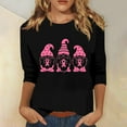 thumbnail image 2 of IROINNID Deals Breast Cancer Pullover for Women Breast Cancer Awareness Comfy Printed Loose T-shirt 3/4 Sleeves Blouse Round Neck Tops,Black, 2 of 5
