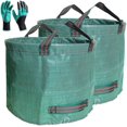 thumbnail image 1 of Bolsas de jardín profesionales de 2 paquetes de 137 galones (d34, h34 pulgadas), bolsas de residuos para el patio con guantes recubiertos, grandes reutilizables ya, 11 kaili Sencillez, 1 of 2