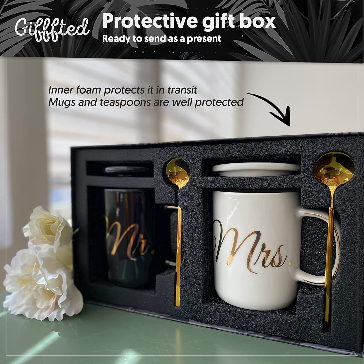 Triple Gifffted Mr and Mrs Coffee Mugs Gifts, for Wedding, Anniversary,  Engagement, Present for Couples, Women, Bride Groom, Christmas, Bridal  Shower, Valentines, His and Her Set, Couple M 