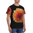 thumbnail image 2 of Bixox Men's Orange Dalia Printed Short Sleeve Skinny Athletic T-Shirt, 2 of 6