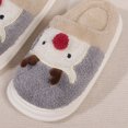 thumbnail image 3 of Pantuflas Peludas Reno Felpa Alce Navideño para Interior Y Exterior, 3 of 9