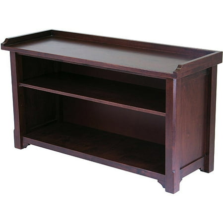 Antique Hall Bench - Winsome Wood Milan Storage Hall Bench, Walnut Finish