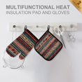 thumbnail image 4 of Yayeee Oven Mitts and Pot Holder Set of 2 Heat Resistant Kitchen Gloves Baking Hot Pad, Tribal Geometric, 4 of 5