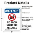 thumbnail image 2 of (2 Pack) No Food No Drink Allowed Sign With Symbol OSHA Notice Sign 5 Inch X 7 Inch Vinyl Label Decal Sticker Weather Resistant, UV Protected for Workplace, Business, and Construction, 2 of 7
