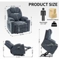 thumbnail image 2 of Tabaray Power Lift Recliner Chair with Massage and Heat, Dual USB Ports, Blue, 2 of 8