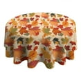 thumbnail image 4 of Autumn Fall Leaves Pattern Round Tablecloth 60" X 60",Wrinkle Wipeable Table Cloth for Kitchen Dining Room Picnic Patio Party, 4 of 6
