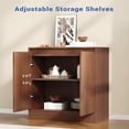 thumbnail image 2 of Buffet Cabinet with 2 Doors, Coffee Bar Cabinet with Adjustable Shelf, Modern Kitchen Buffet Sideboard with Storage for Living Room, Kitchen, Walnut, 2 of 9