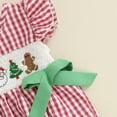 thumbnail image 6 of Spewahor Infant Baby Girls Christmas Plaid Romper 0 3 6 12 18 Months Tree Santa Embroidery Flying Sleeve Round Neck Jumpsuit, 6 of 8