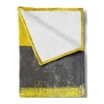 thumbnail image 2 of Grey and Yellow Soft Flannel Fleece Throw Blanket, Abstract Grunge Style Brushstrokes Painting Style, Cozy Plush for Indoor and Outdoor Use, 70" x 90", Grey Yellow, by Ambesonne, 2 of 5