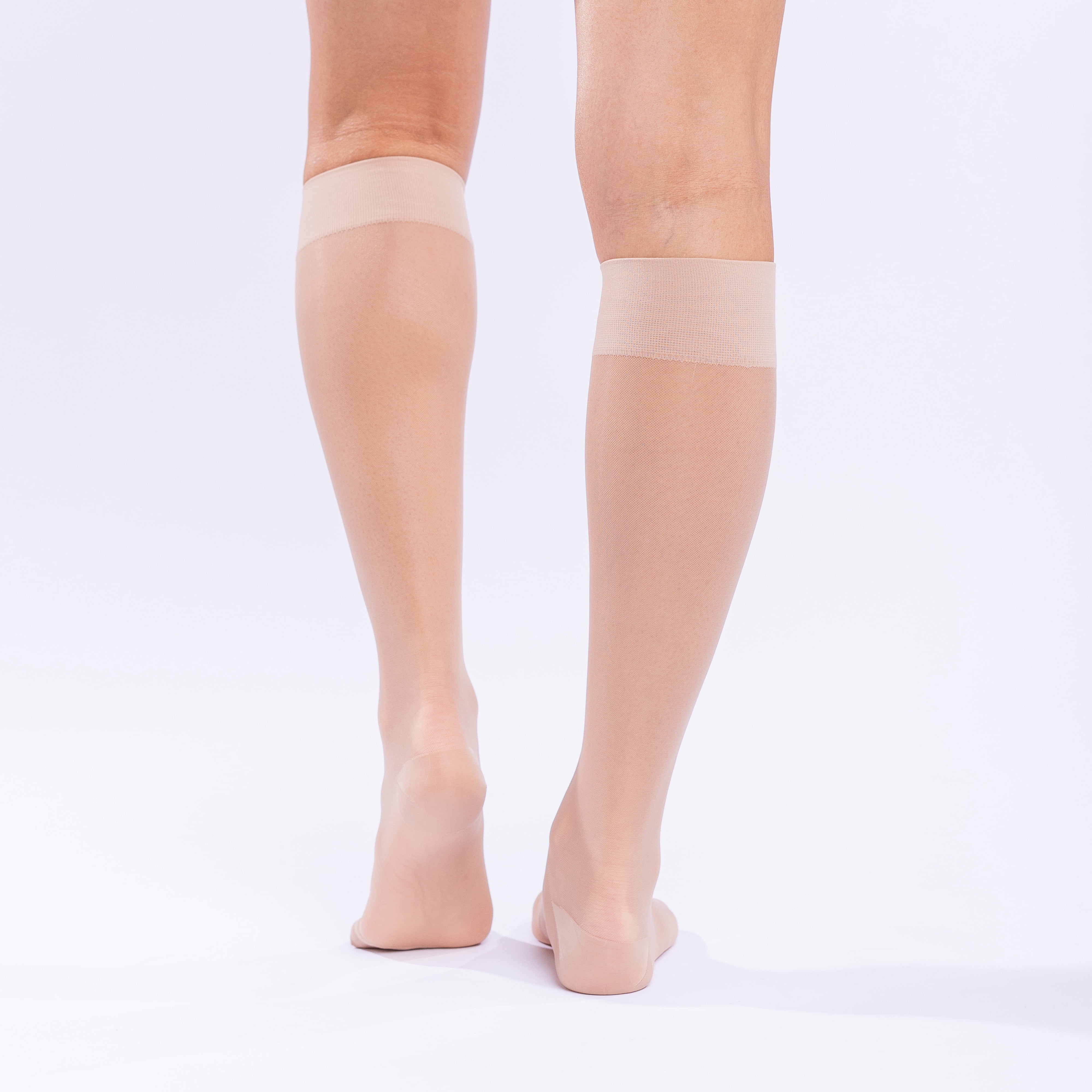 (4 pack) Neo G Sheer Compression Socks 15 - 20mmHg Comfort Knee Highs X Large - Tan
