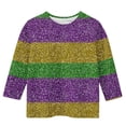 thumbnail image 4 of Tauxra Carnaval Imprimé 3/4 Manches Col Rond Haut pour Adultes, Chemise en Polyester Doux avec Tissu Respirant et Extensible, pour Tenue Décontractée, Usage Domestique et Rassemblements Sociaux, 4 of 5