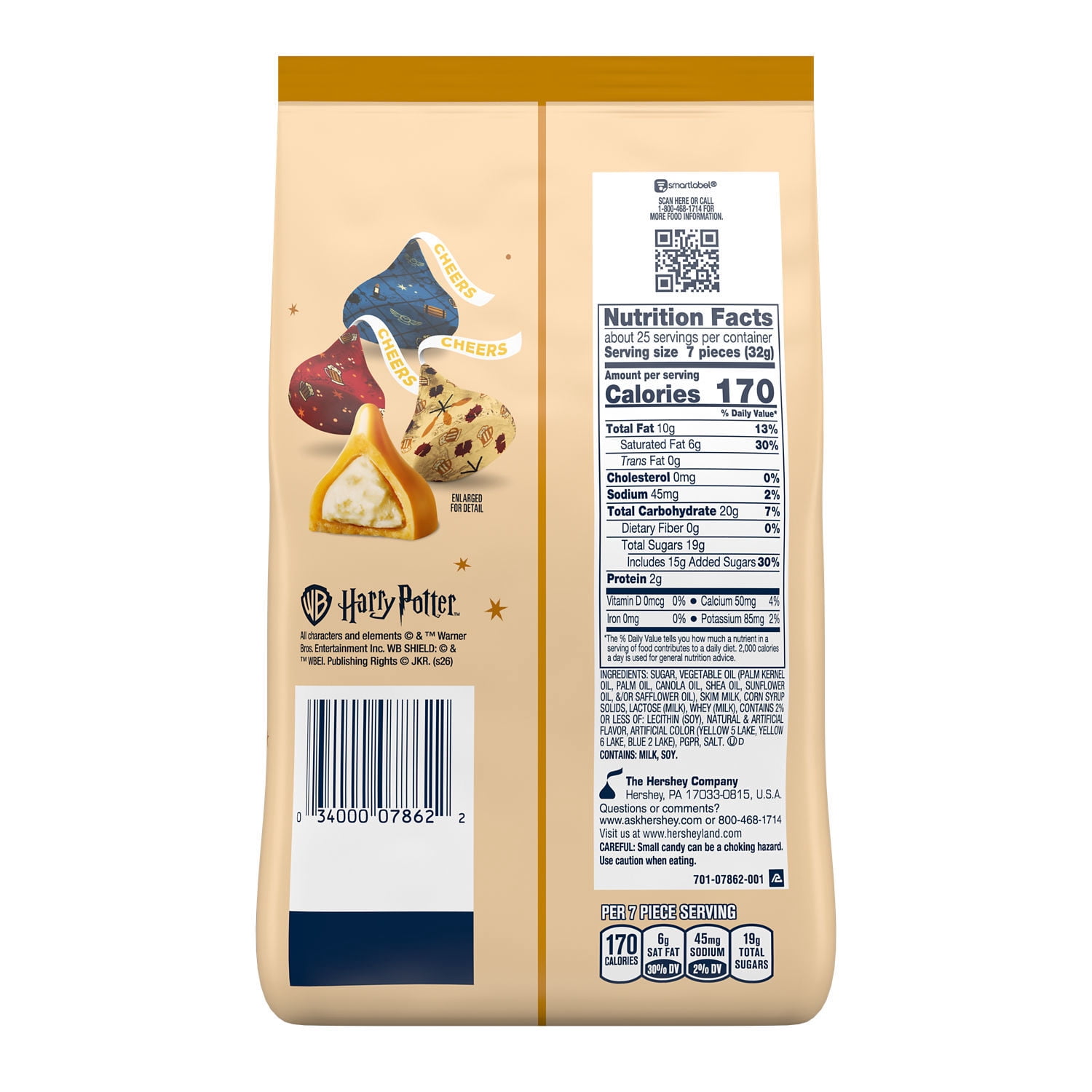 HERSHEY'S KISSES Butterbeer Flavored, Easter Candy Bag, 28.5 oz