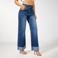 thumbnail image 2 of roswear Wide Leg Jeans for Women Baggy Denim Pants, Size 4-18, 2 of 6