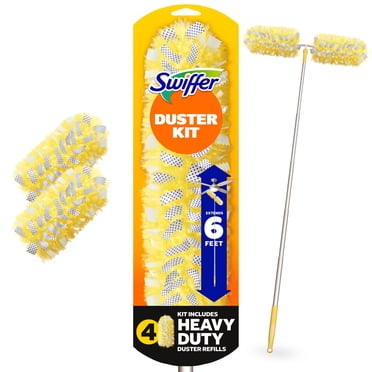 Swiffer Duster Kit with 6 ft Super Extendable Handle, Heavy Duty Starter Kit with 4 Refills