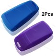 thumbnail image 4 of 2pcs Dobrev 4 Buttons Silicone Case Protector Key Fob Cover Smart Car Remote Holder for Audi TT A4 A5 S4 S5 Q7 SQ7 2017 2018 with Panic Button (Purple and Blue), 4 of 5