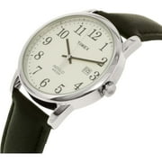 Timex Mens Easy Reader Date Black/Silver/White 38mm Casual Watch, Leather Strap