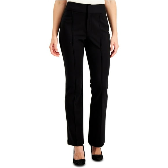 I.N.C Womens Solid Casual Trouser Pants, Black, 2 Regular