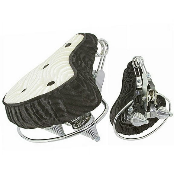 Beach Cruiser Seat Velour Black and White. Bike Seat, bike saddle, Bicycle seat, bike saddle, bike parts, bicycle parts