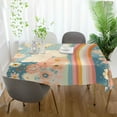 thumbnail image 3 of Yayeee Tablecloths 60" x 60" Rectangle Wrinkle Resistant Party Table Cover, Beige Rainbow Clouds, 3 of 8