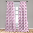thumbnail image 5 of Ambesonne Owls Curtains, Sleeping Birds Moon Stars, Pair of 28"x84", Pink Lavender, 5 of 5