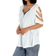 thumbnail image 4 of Women's V-Neck Plus Size T-Shirt Leopard Loose Tee Short Seleve Blouses Tops, 4 of 9