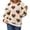 Khaki, variant on Women's Multi-Color Heart Print Fuzzy Sweater - Warm Winter Casual Wear