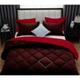 thumbnail image 6 of DNG Creations 1 Piece Solid Reversible Diamond Pattern Comforter 550 GSM All Season 800 TC, 100% Egyptian Cotton - Oversized King - Size ( Wine/Red Colour ), 6 of 7