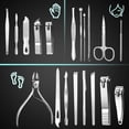 thumbnail image 2 of Manicure Set - 19 in 1 Professional Nail Clippers Pedicure Kit, Tool Stainless Steel Facial Grooming Gift Idea for Women, Men, Girls, Teens, Black, 2 of 5
