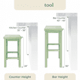 thumbnail image 6 of Solid Wood Counter Height Bar Stool, 24-Inch Saddle Seat, Backless, Blonde Rubberwood, 1-Pack, 6 of 7