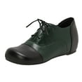 thumbnail image 1 of Chaussures de Marche Femme à Blocs de Couleur Bout Rond Plates à Lacets, 1 of 8