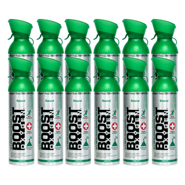 Boost Oxygen Large Natural 10L Canister | Respiratory Support for Aerobic Recovery, Altitude, Performance & Health (12 Pack)