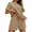 Khaki, variant on Womens 2 Piece Sets Summer Lounge Sets Striped Short Sleeve Oversized T Shirts Drawstring Shorts Matching Set
