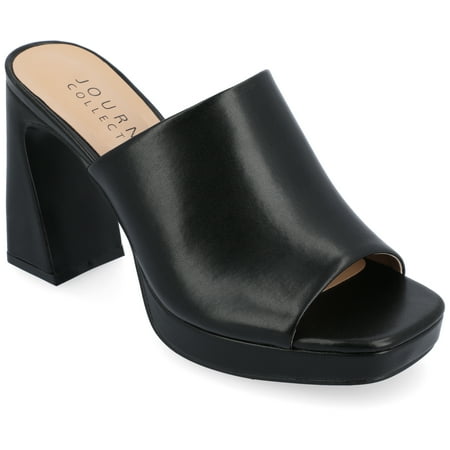 

Journee Womens Ezzlynn Structured Heel Slip On Platform Dress Sandals